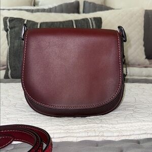 Coach 1941 Saddle 23 Oxblood/Snake Exotic